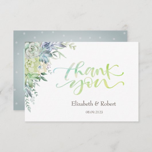 Watercolor Wüstensukkulturen Danke Karte (Vorne/Hinten)