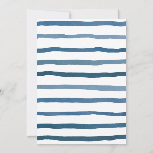 Watercolor Yachting Indigo Grau Brautparty Einladung (Rückseite)