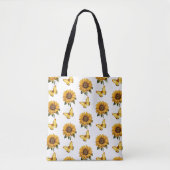 Watercolor Yellow Butterfly Sonnenblumenmuster Tasche (Vorderseite)