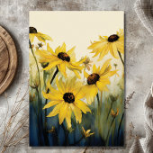 Watercolor Yellow Daisies | Daisy Wedding Details Begleitkarte