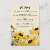 Watercolor Yellow Daisies | Daisy Wedding Details Begleitkarte (Vorderseite)