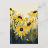 Watercolor Yellow Daisies | Daisy Wedding Details Begleitkarte (Rückseite)