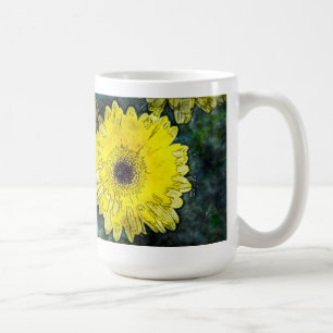 Watercolor Yellow Daisy Kaffeetasse