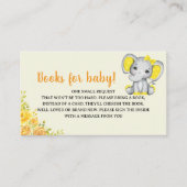 Watercolor Yellow Elephant Baby shower Girl Begleitkarte (Vorderseite)