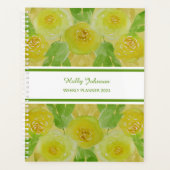 Watercolor Yellow Roses Floral Weekly Planer (Vorderseite)