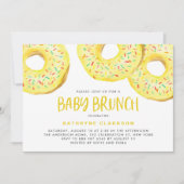 Watercolor Yellow Sprinkle Donuts Baby Brunch Einladung (Vorderseite)