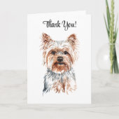 Watercolor Yorkie Dankeskarte (Vorderseite)