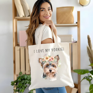 Watercolor Yorkie Girl I Liebe my Yorkie Tragetasche
