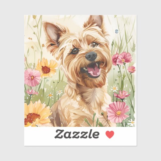 Watercolor Yorkie Sticker for Dog Lovers Gift (Blatt)