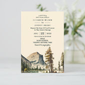 Watercolor Yosemite National Park Wedding Ca US Einladung (Stehend Vorderseite)