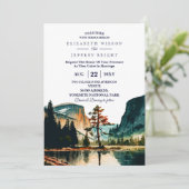 Watercolor Yosemite National Park Wedding Ca US Einladung (Stehend Vorderseite)
