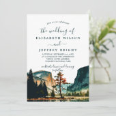 Watercolor Yosemite National Park Wedding Ca US Einladung (Stehend Vorderseite)
