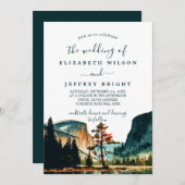 Watercolor Yosemite National Park Wedding Ca US Einladung (Vorne/Hinten)