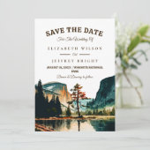 Watercolor Yosemite National Park Wedding Ca US I Einladung (Stehend Vorderseite)