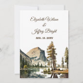 Watercolor Yosemite National Park Wedding Ca US I Einladung (Rückseite)