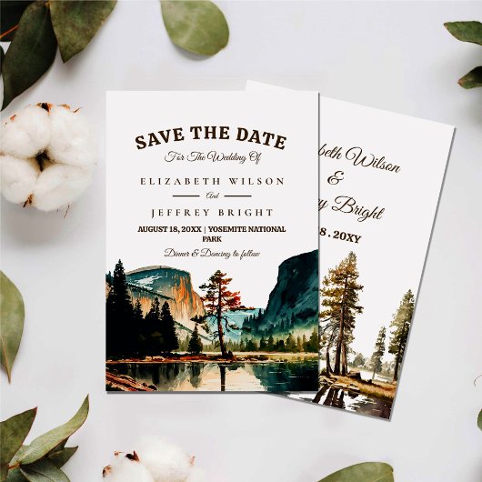 Watercolor Yosemite National Park Wedding Ca US I Einladung