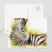 Watercolor Zeba Postkarte (Vorne/Hinten)