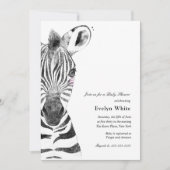 Watercolor Zebra | Einladung zur Babydusche (Vorderseite)