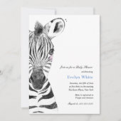 Watercolor Zebra | Einladung zur Babydusche (Vorderseite)