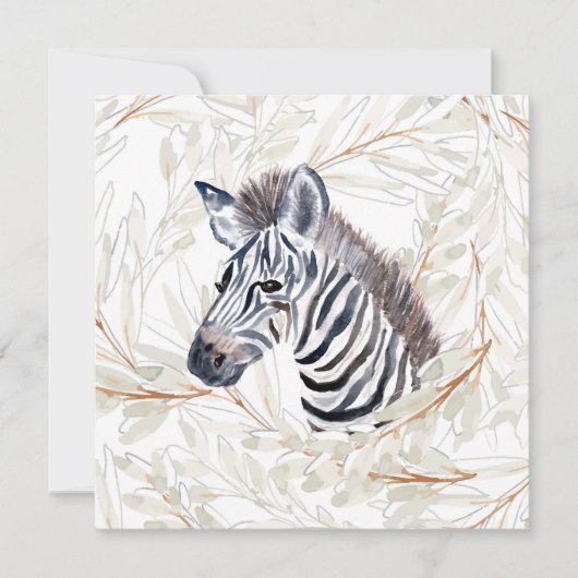 Watercolor Zebra Karte (Vorderseite)