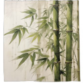 Watercolor Zen Bamboo Harmonie Duschvorhang (Vorderseite)