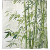 Watercolor Zen Bamboo Harmonie Duschvorhang (Vorderseite)