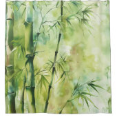 Watercolor Zen Bamboo Harmonie Duschvorhang (Vorderseite)