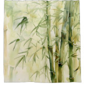 Watercolor Zen Bamboo Harmonie Duschvorhang (Vorderseite)
