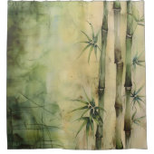 Watercolor Zen Bamboo Harmonie Duschvorhang (Vorderseite)