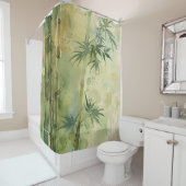 Watercolor Zen Bamboo Harmonie Duschvorhang (Beispiel)