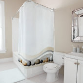 Watercolor Zen Stone Garden Japanischer Stil Duschvorhang (Beispiel)