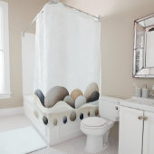 Watercolor Zen Stone Garden Japanischer Stil Duschvorhang (Beispiel)