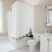 Watercolor Zen Stone Garden Japanischer Stil Duschvorhang (Beispiel)