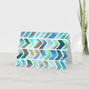 Watercolor Zickzack ursprüngliche Watercolorgrafik Karte