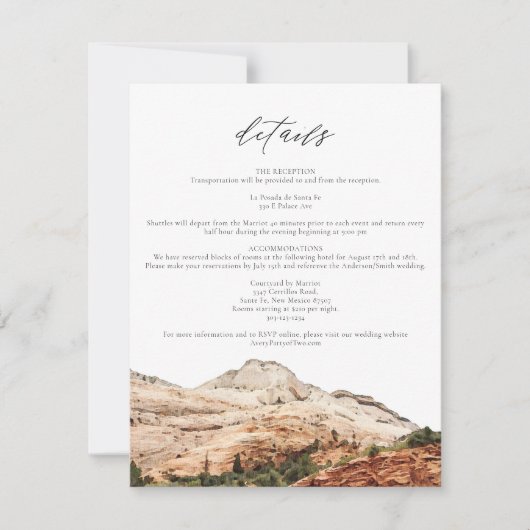 Watercolor Zion Nationalpark Hochzeitsstimmung Einladung (Vorderseite)