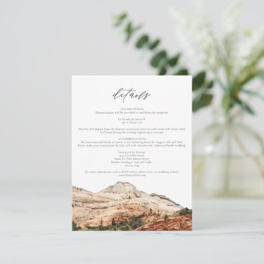 Watercolor Zion Nationalpark Hochzeitsstimmung Einladung (Stehend Vorderseite)