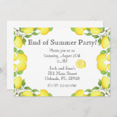 Watercolor-Zitronen-Ende der Sommer-Party Einladung (Vorne/Hinten)