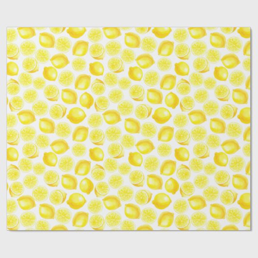 Watercolor-Zitronen-Verpackungspapier Geschenkpapier (Flach)