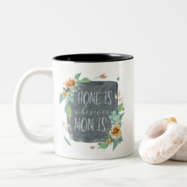 Watercolor-Zuhause der Mutter Tagesist-, wohin Zweifarbige Tasse