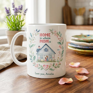 Watercolor Zuhause ist dort, wo Mama ist Benutzerd Jumbo-Tasse