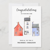 Watercolor Zuhause Real Anwesen Glückwunschkarte Ankündigung (Vorderseite)