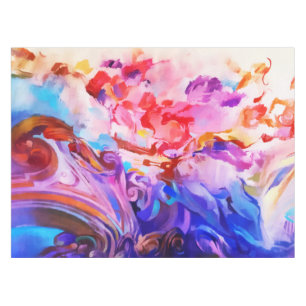 Watercolorabstrakte bunte Brushstrokes-Kunst Tischdecke