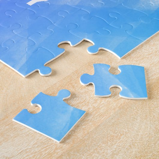 Watercolorananas - lila/Blau Puzzle (Seite)