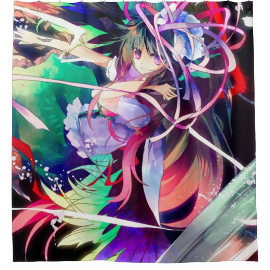 Watercoloranime-Feen-Mädchen-Duschvorhang Duschvorhang (Vorderseite)