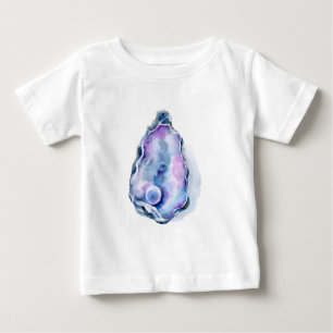 Watercoloraustern-Muschel mit Perle Baby T-shirt