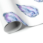 Watercoloraustern-Muschel mit Perle Geschenkpapier (Rolleneckpunkt)