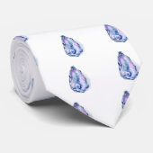 Watercoloraustern-Muschel mit Perle Krawatte (Gerollt)