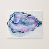 Watercoloraustern-Muschel mit Perle Puzzle (Horizontal)