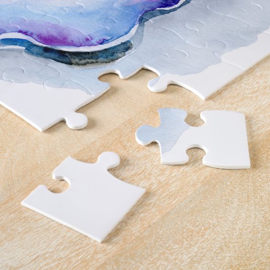 Watercoloraustern-Muschel mit Perle Puzzle (Seite)