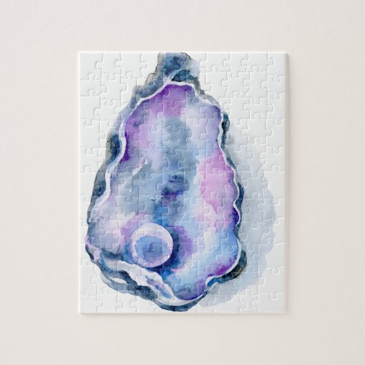 Watercoloraustern-Muschel mit Perle Puzzle (Vertikal)